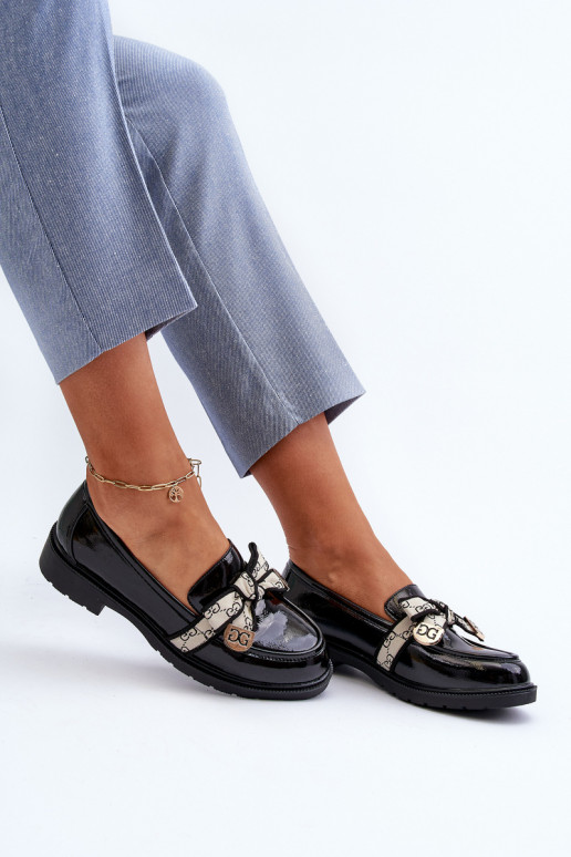 con effetto vernice Femminile scarpe Mocassini S.Barski HY330A colore nero