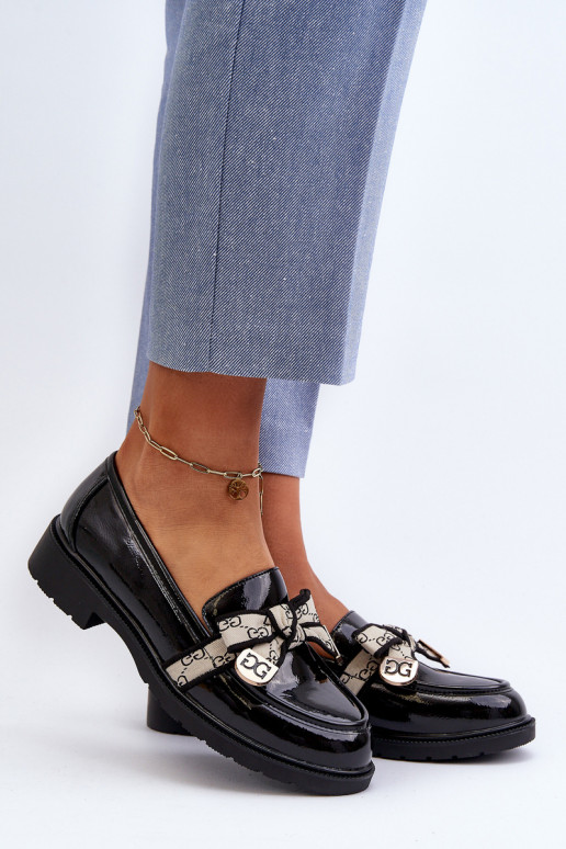 con effetto vernice Femminile scarpe Mocassini S.Barski HY330A colore nero