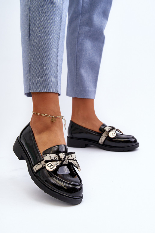 con effetto vernice Femminile scarpe Mocassini S.Barski HY330A colore nero