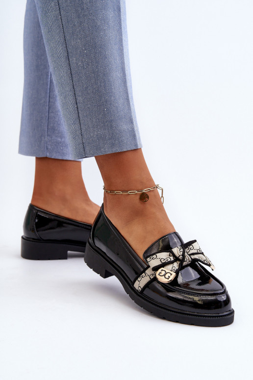 con effetto vernice Femminile scarpe Mocassini S.Barski HY330A colore nero