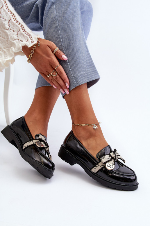 con effetto vernice Femminile scarpe Mocassini S.Barski HY330A colore nero