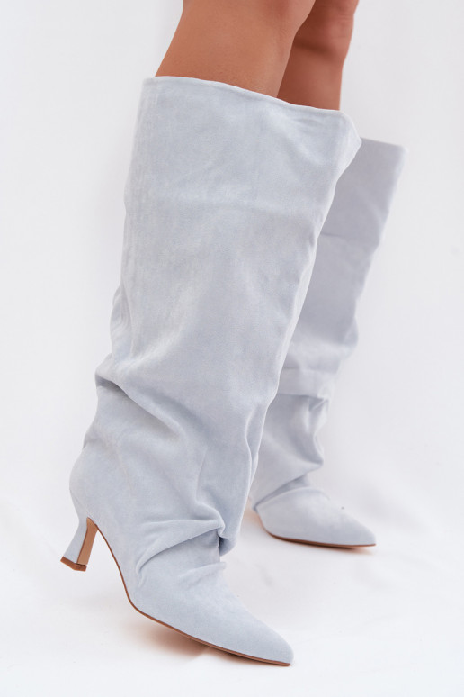 stivaliSzeroką CholeAką I Deverszczeniem con i tacchi azzurro Harela