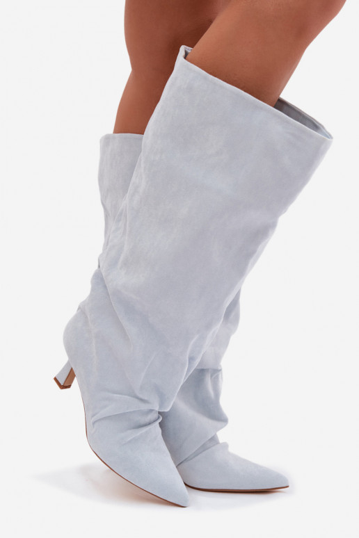 stivaliSzeroką CholeAką I Deverszczeniem con i tacchi azzurro Harela