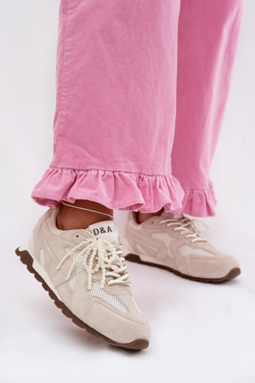 Sneakers in camoscio da donna D&A MK61-0705 color grigio 2