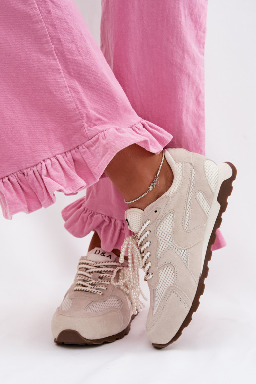 Pelle dalla pelle scamosciata Scarpe modello sneakers Femminile MK61-0705 colore grigio