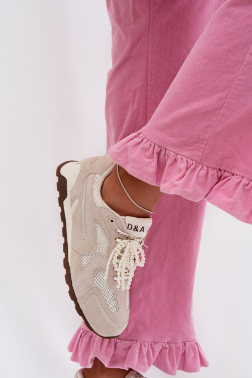 Pelle dalla pelle scamosciata Scarpe modello sneakers Femminile MK61-0705 colore grigio