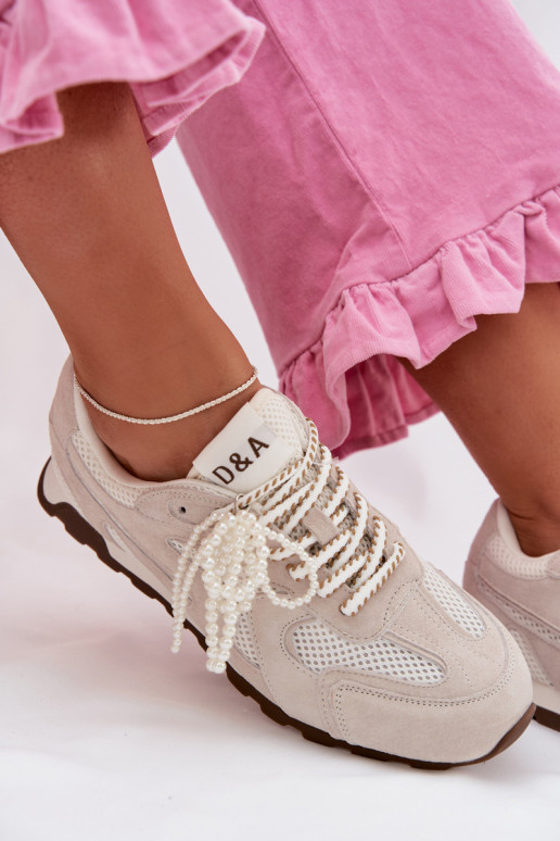 Pelle dalla pelle scamosciata Scarpe modello sneakers Femminile MK61-0705 colore grigio