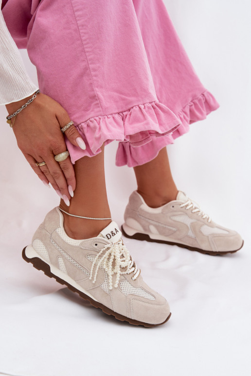 Pelle dalla pelle scamosciata Scarpe modello sneakers Femminile MK61-0705 colore grigio