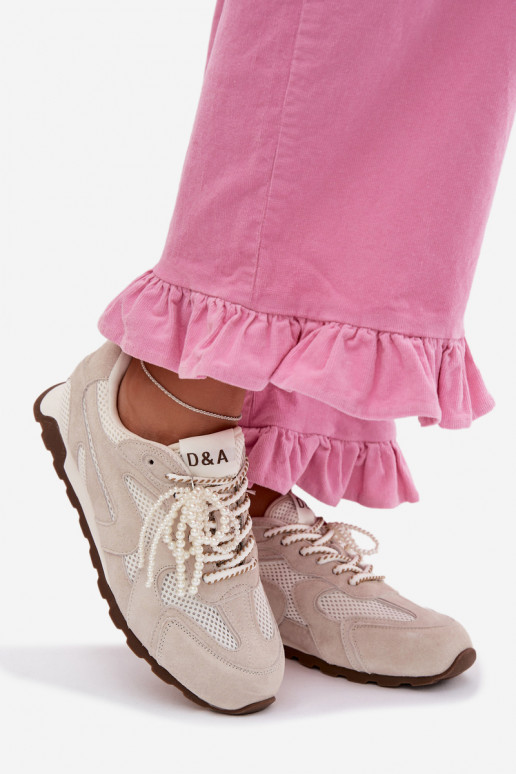 Pelle dalla pelle scamosciata Scarpe modello sneakers Femminile MK61-0705 colore grigio