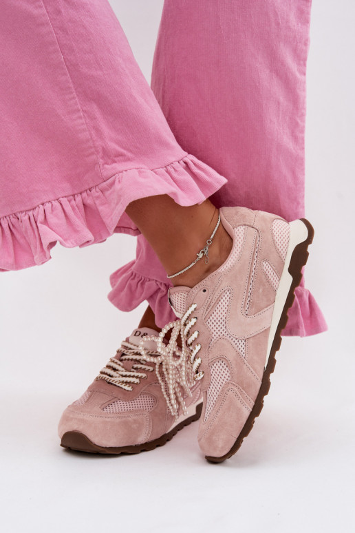 Pelle dalla pelle scamosciata Scarpe modello sneakers Femminile MK61-0705 colore rosa