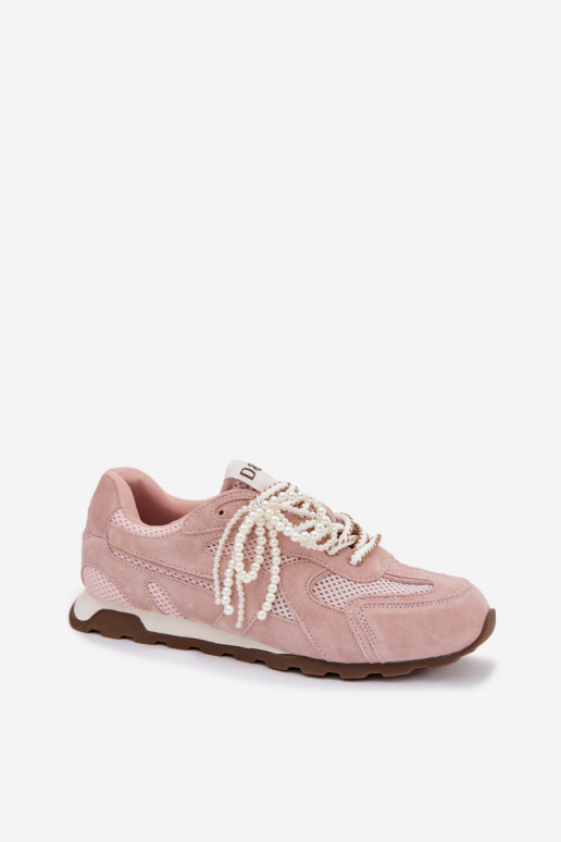 Pelle dalla pelle scamosciata Scarpe modello sneakers Femminile MK61-0705 colore rosa