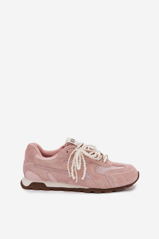 Pelle dalla pelle scamosciata Scarpe modello sneakers Femminile MK61-0705 colore rosa