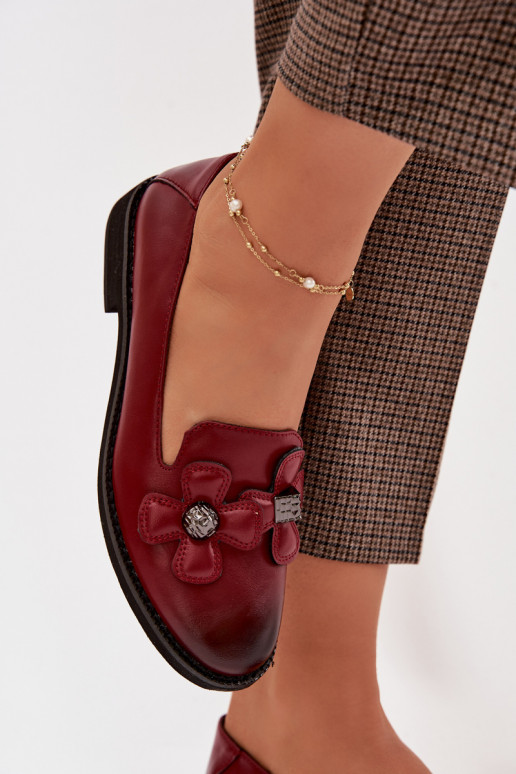 scarpe Femminile con tacchi larghi Con decorazionii con motivi florealiami Borgogna Tavillette