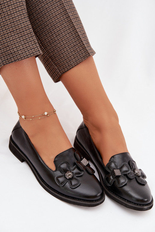 scarpe Femminile con tacchi larghi Con decorazionii con motivi florealiami colore nero Tavillette