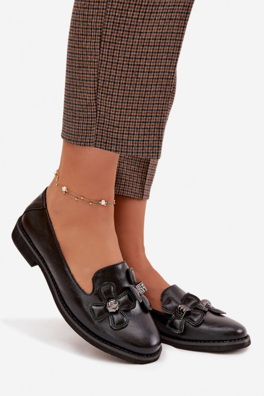 scarpe Femminile con tacchi larghi Con decorazionii con motivi florealiami colore nero Tavillette