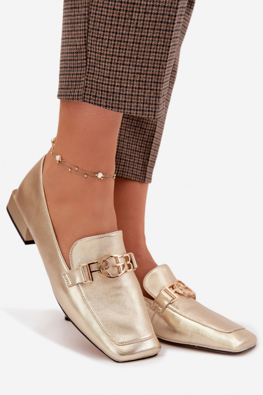 Pelle mocassini da donna Con decorazioni Detalem D&A CR61-3125 colore dorato