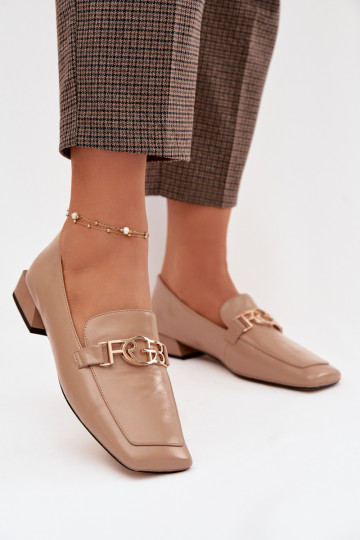 Pelle mocassini da donna Con decorazioni Detalem D&A CR61-3125 beige 2