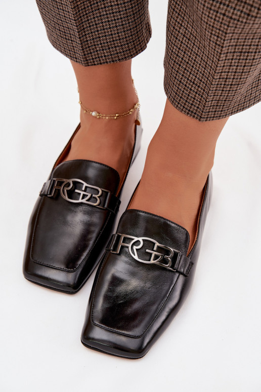 Pelle mocassini da donna Con decorazioni Detalem D&A CR61-3125 colore nero