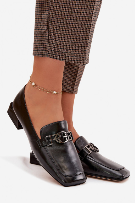 Pelle mocassini da donna Con decorazioni Detalem D&A CR61-3125 colore nero