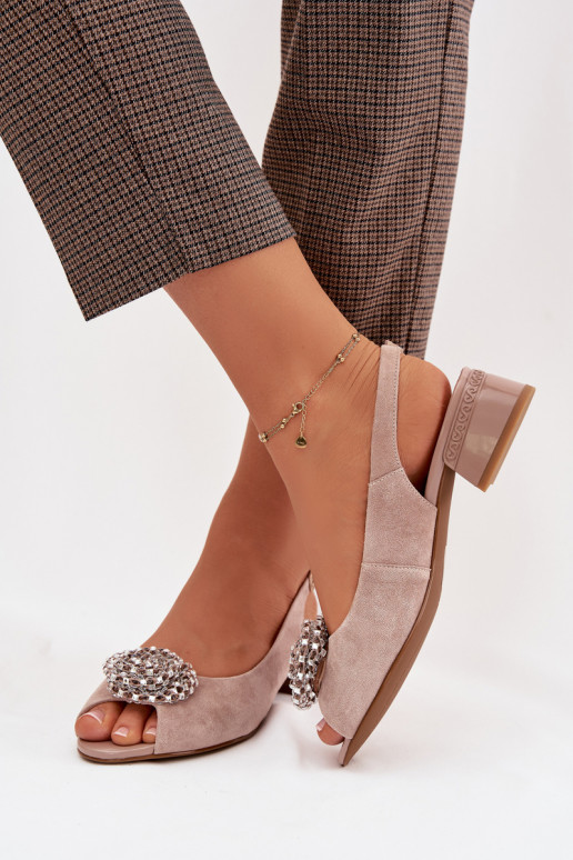 Sandali da donna Femminile Klocke con ornamenti D&A CR61-3030 beige