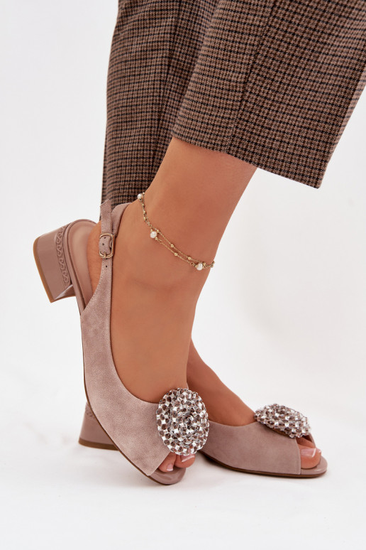 Sandali da donna Femminile Klocke con ornamenti D&A CR61-3030 beige