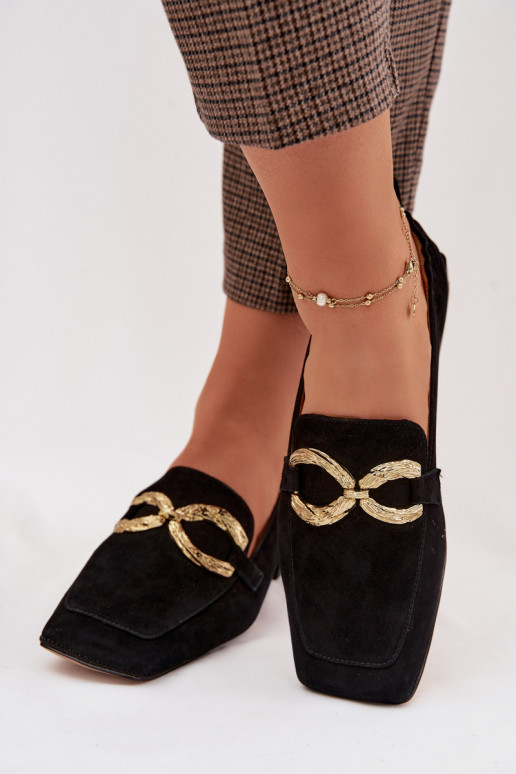 mocassini da donnaAbilitatoturalnego dalla pelle scamosciatau colore dorato Detal D&A CR61-3115 colore nero