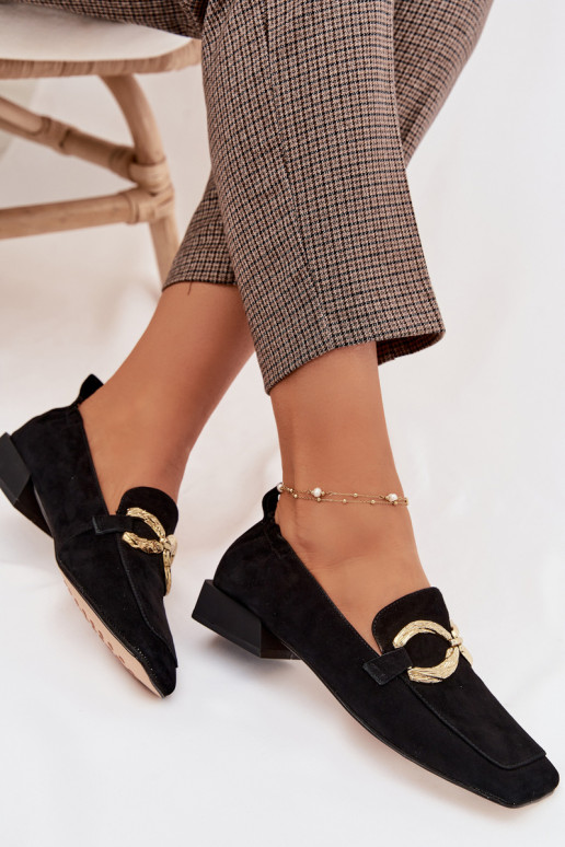 mocassini da donnaAbilitatoturalnego dalla pelle scamosciatau colore dorato Detal D&A CR61-3115 colore nero