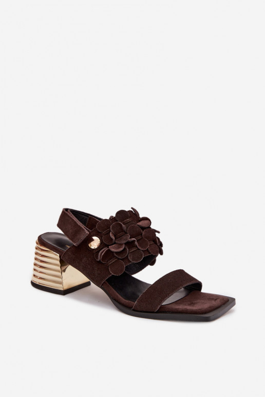 Eleganti tacchi alti in camoscio D&A CR61-3145 CzekoladoAe