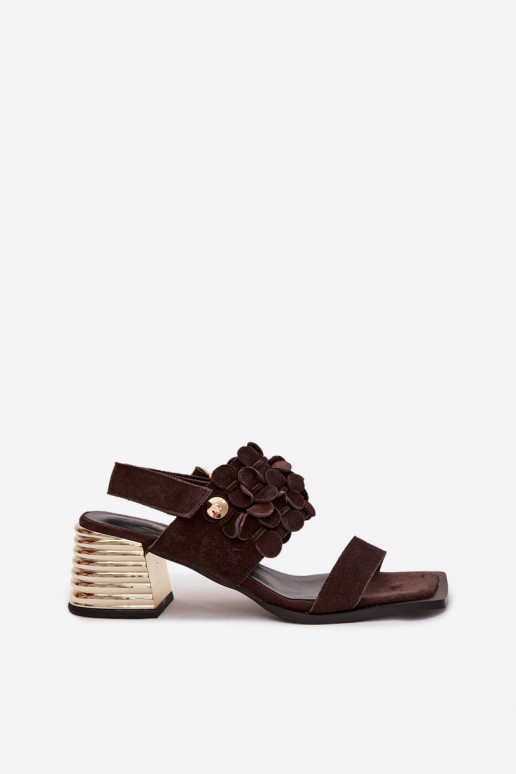 Eleganti tacchi alti in camoscio D&A CR61-3145 CzekoladoAe