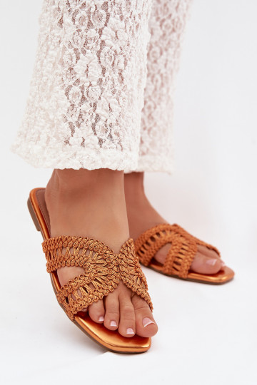 Pantofole Appartamento delle donne colore arancione Fariella 2