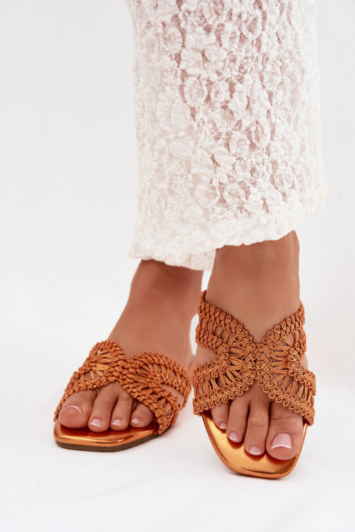 Pantofole Appartamento delle donne colore arancione Fariella