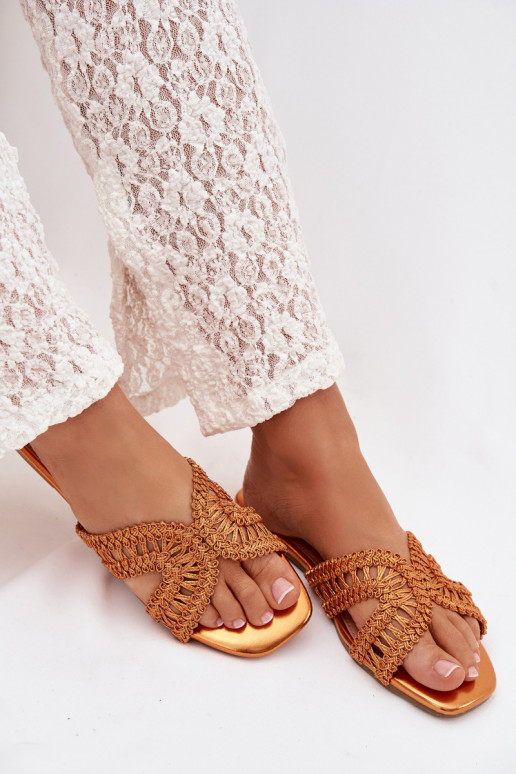 Pantofole Appartamento delle donne colore arancione Fariella