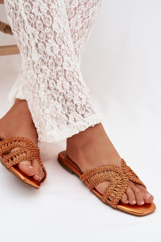 Pantofole Appartamento delle donne colore arancione Fariella