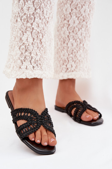 Pantofole Appartamento delle donne colore nero Fariella 2