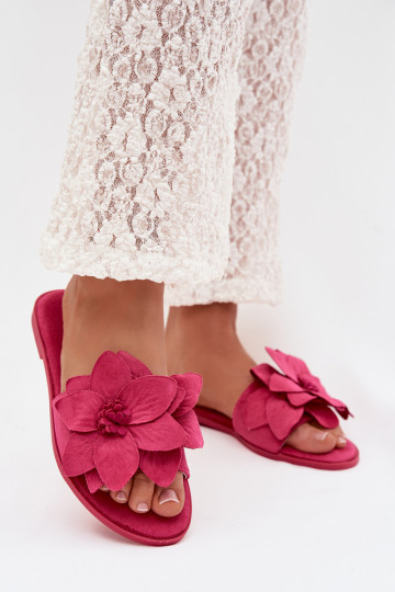 isoscele Pantofole da donna Con decorazionii con motivi florealiami colore rosa Elzoria 2