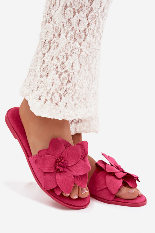 isoscele Pantofole da donna Con decorazionii con motivi florealiami colore rosa Elzoria