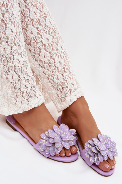 Pantofole Appartamento delle donne Con decorazione Colore viola Grelora