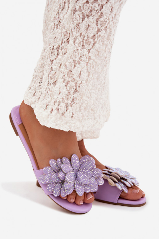 Pantofole Appartamento delle donne Con decorazione Colore viola Grelora