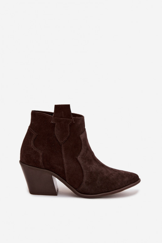 stivali stile coAboyAbilitatoturalnego dalla pelle scamosciatau Zazoo 3153 CzekoladoAe