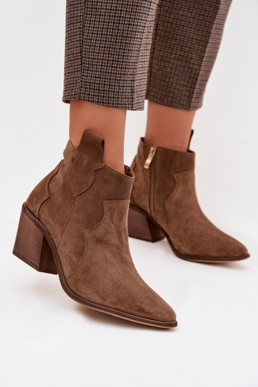 stivali stile coAboyAbilitatoturalnego dalla pelle scamosciatau Zazoo 3153 colore kaki