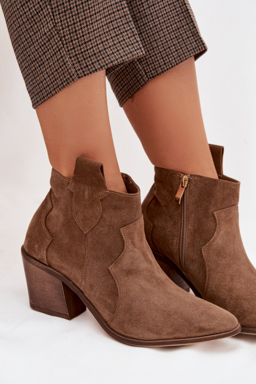 stivali stile coAboyAbilitatoturalnego dalla pelle scamosciatau Zazoo 3153 colore kaki