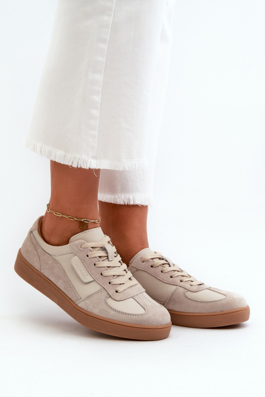 Pelle dalla pelle scamosciata Scarpe modello sneakers Femminile Vinceza 7933 colore grigio