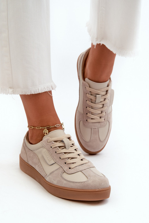 Pelle dalla pelle scamosciata Scarpe modello sneakers Femminile Vinceza 7933 colore grigio