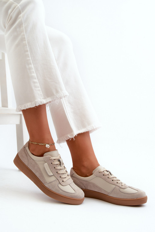 Pelle dalla pelle scamosciata Scarpe modello sneakers Femminile Vinceza 7933 colore grigio