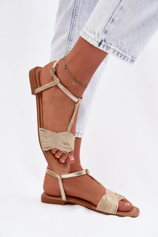 Sandali bassi da donna colore dorato Nexora