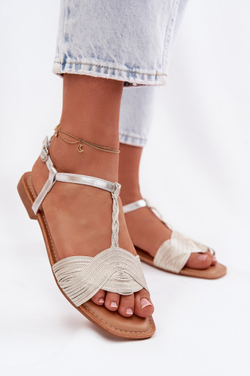 Sandali bassi da donna color argento Nexora 2