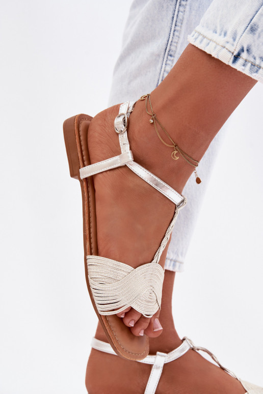 Sandali bassi da donna color argento Nexora