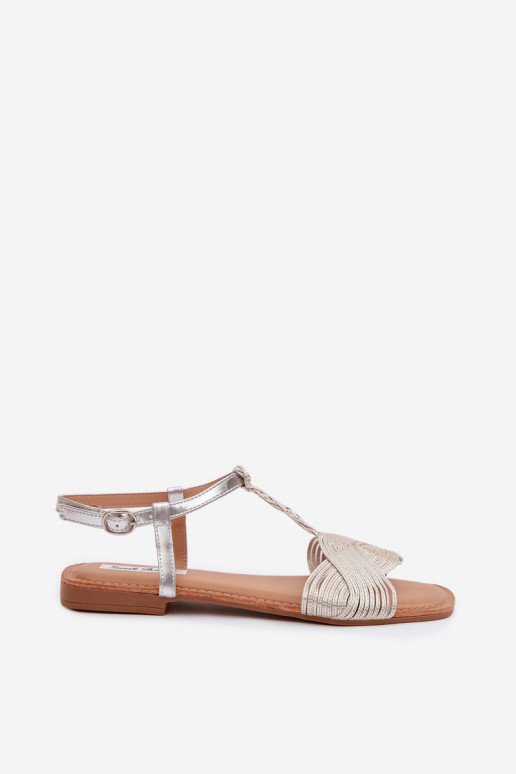 Sandali bassi da donna color argento Nexora