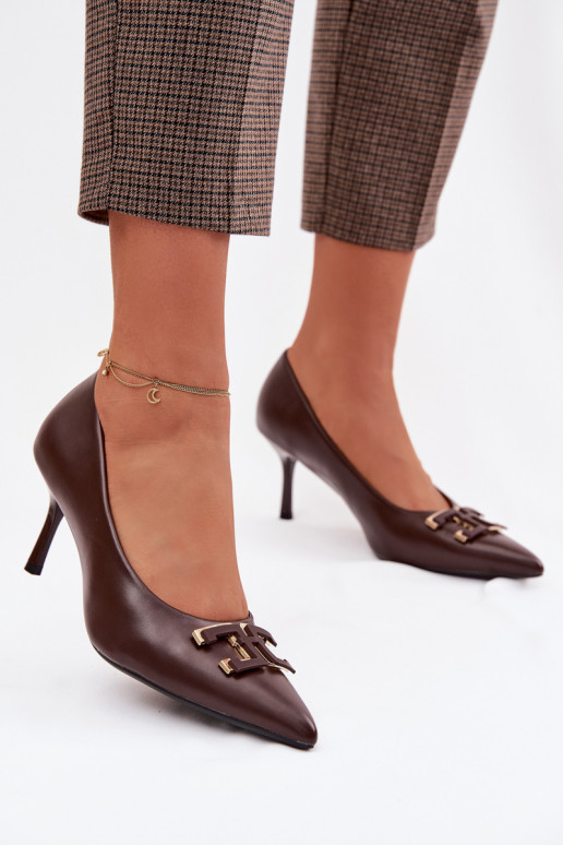 scarpe col tacco alto Scarpe con ornamenti Eko Pelle CzekoladoAe Fivara