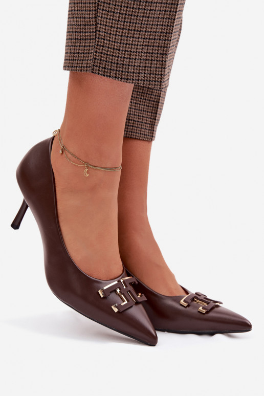 scarpe col tacco alto Scarpe con ornamenti Eko Pelle CzekoladoAe Fivara